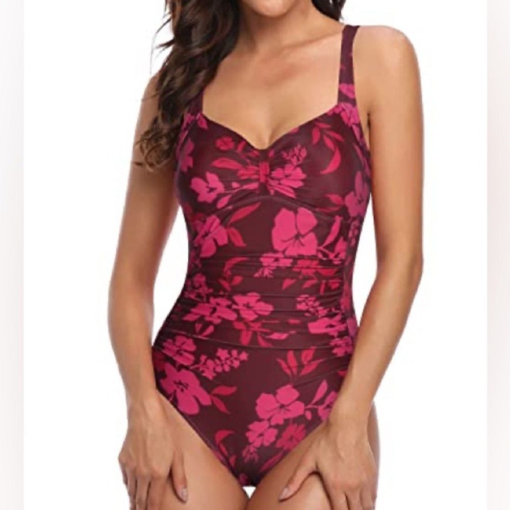 TEMPT ME women’s one piece tropical pattern swimsuit size large NWT